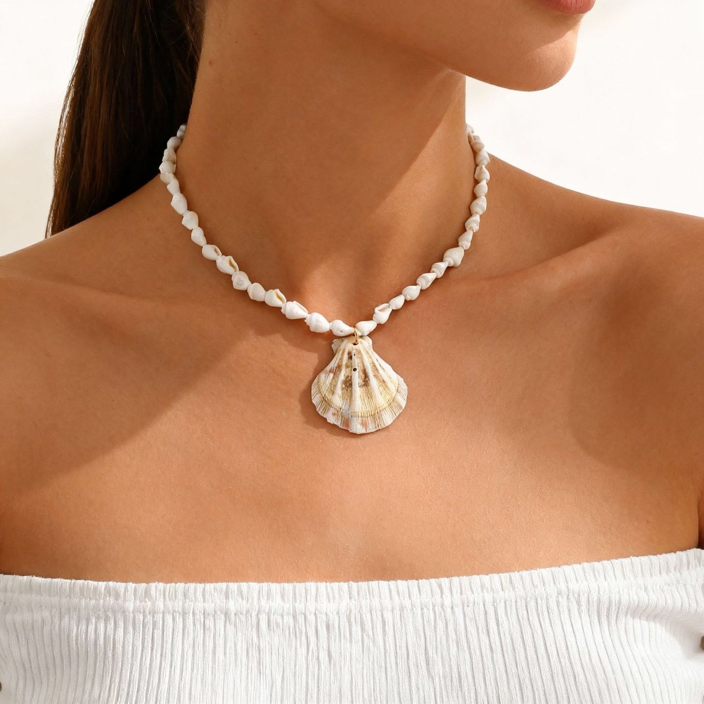 Collier Multi-Rangs Style Océan – Coquillages & Turquoise