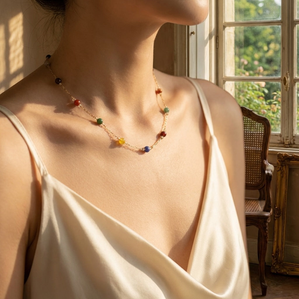 Collier de Perles Style Bohème – Pierres Naturelles Fait Main