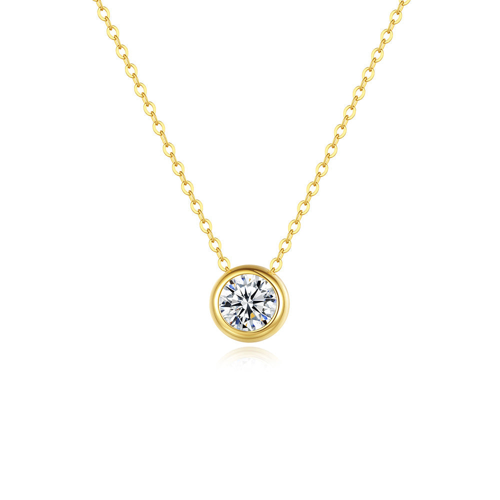 Collier en argent sterling et moissanite à bulles