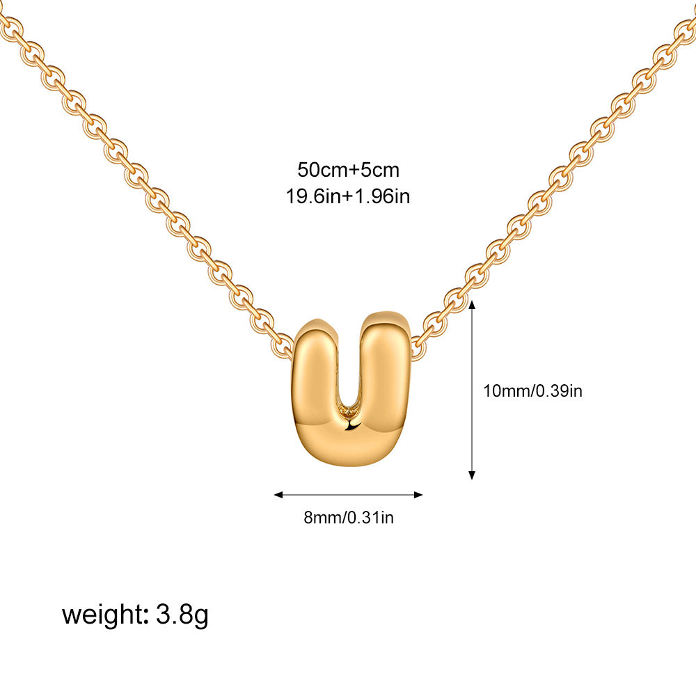 Collier Initiale Personnalisé Acier Inoxydable – Pendentif Lettre Doré