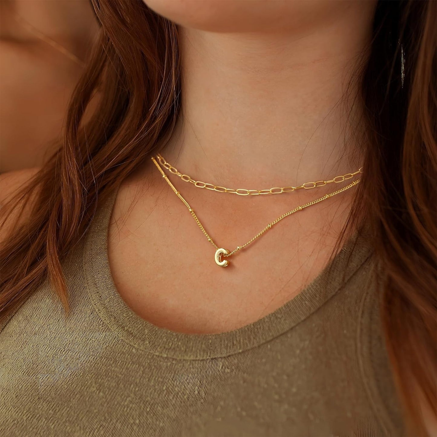 Collier Initiale Personnalisé Acier Inoxydable – Pendentif Lettre Doré