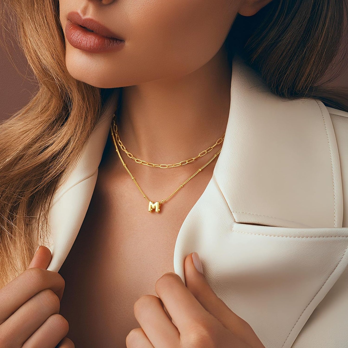 Collier Initiale Personnalisé Acier Inoxydable – Pendentif Lettre Doré