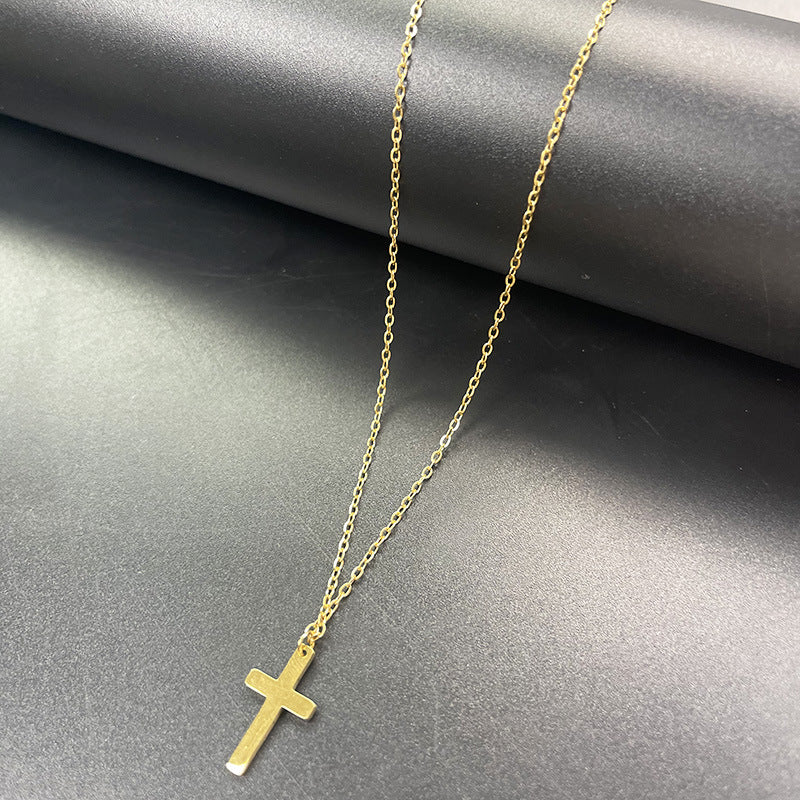 Collier Double Rang Pendentif Croix – Acier Inoxydable