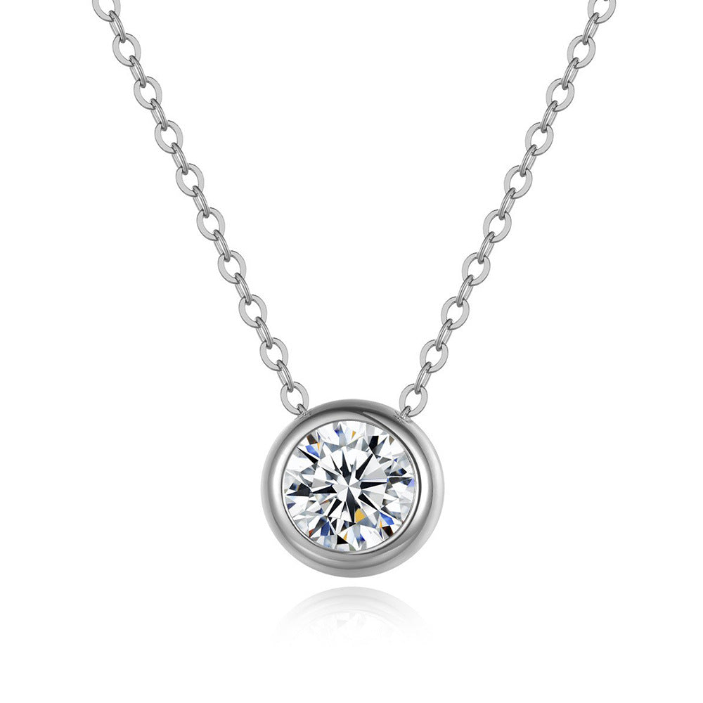 Collier en argent sterling et moissanite à bulles