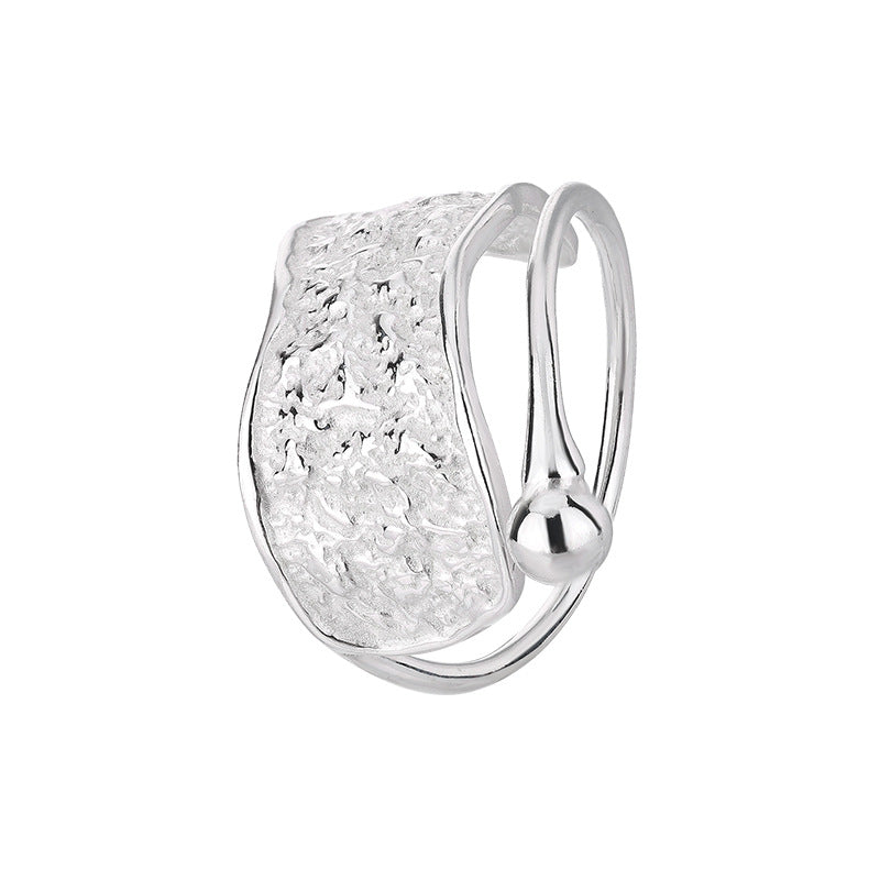 Bague géométrique ouverte ajustable en argent