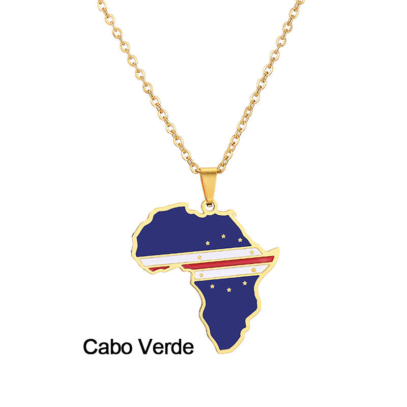 Collier Pendentif Acier Inoxydable Doré – Inspiration Africaine