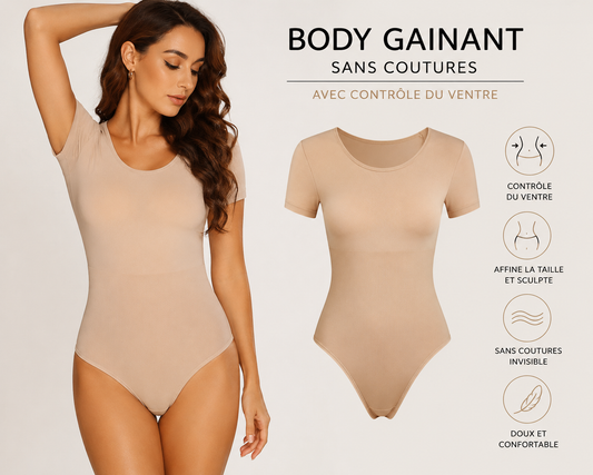 Body gainant sans coutures avec contrôle du ventre