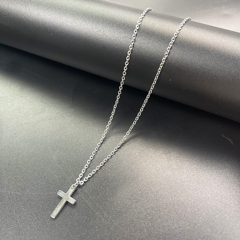 Collier Double Rang Pendentif Croix – Acier Inoxydable