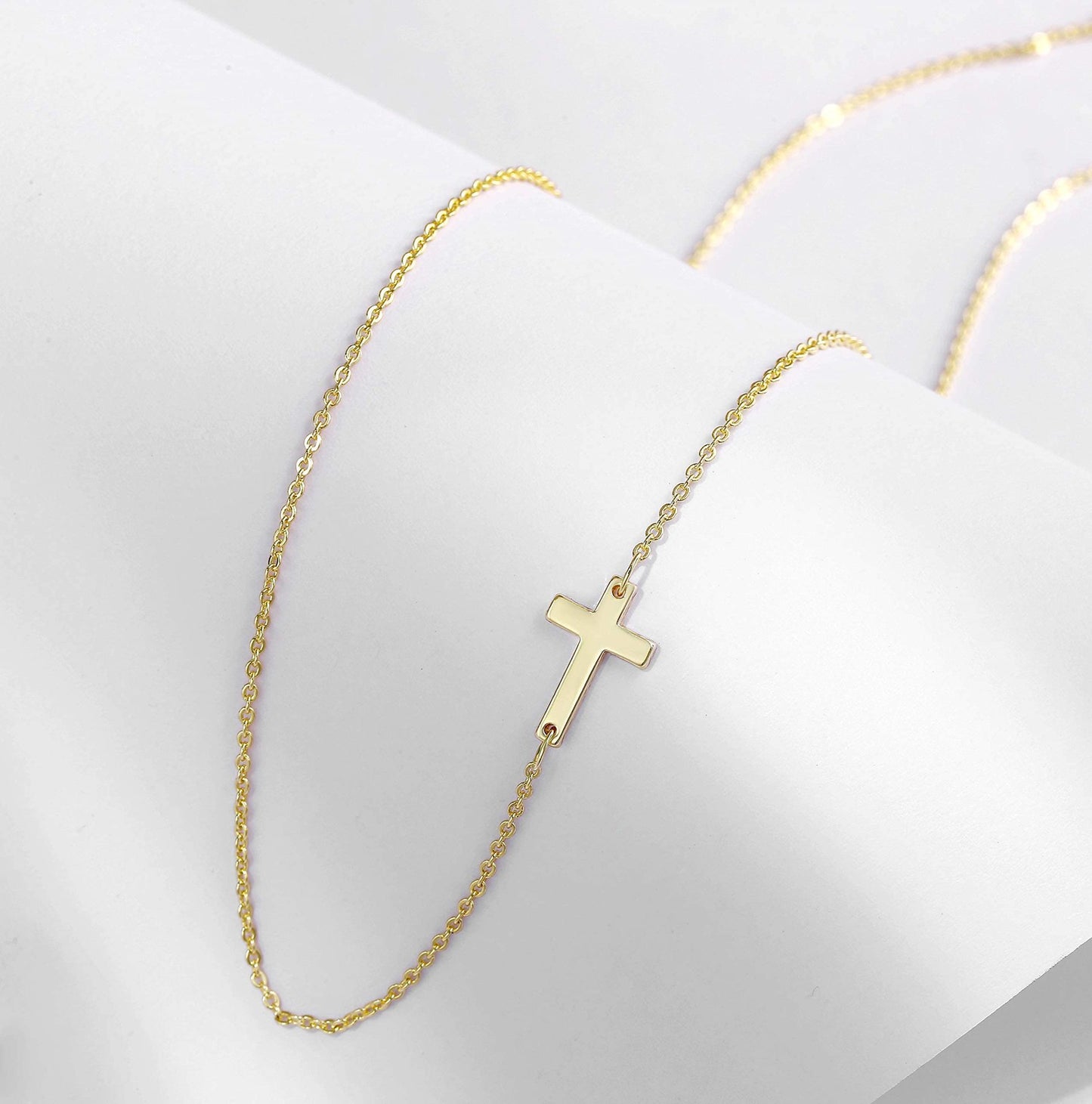 Collier Double Rang Pendentif Croix – Acier Inoxydable