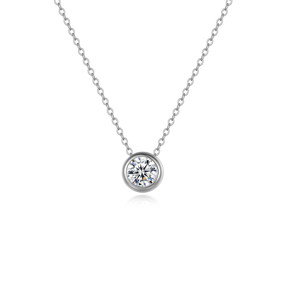 Collier en argent sterling et moissanite à bulles