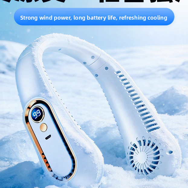Portable Rechargeable Neck Fan with Adjustable Speeds