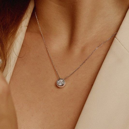 Collier en argent sterling et moissanite à bulles