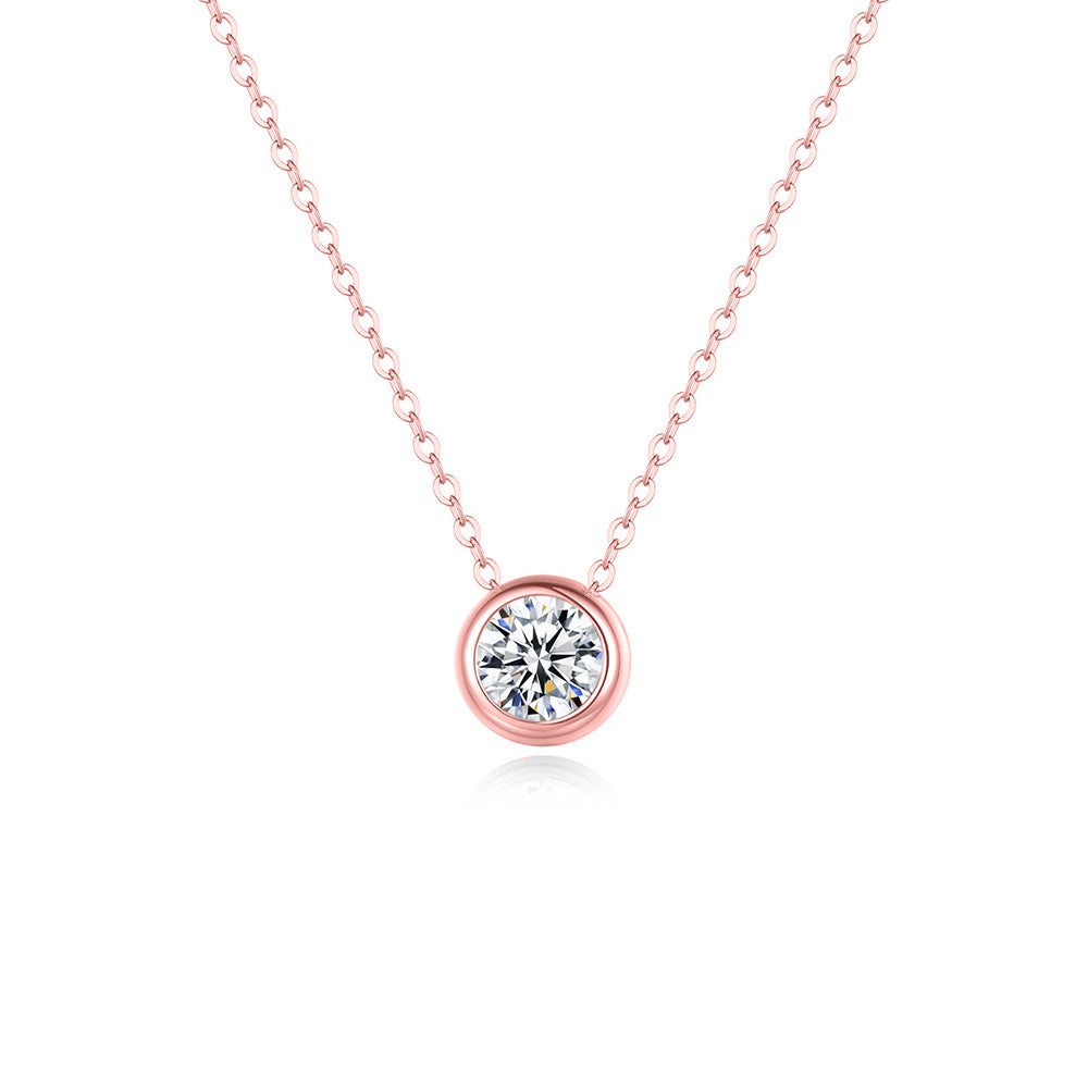 Collier en argent sterling et moissanite à bulles