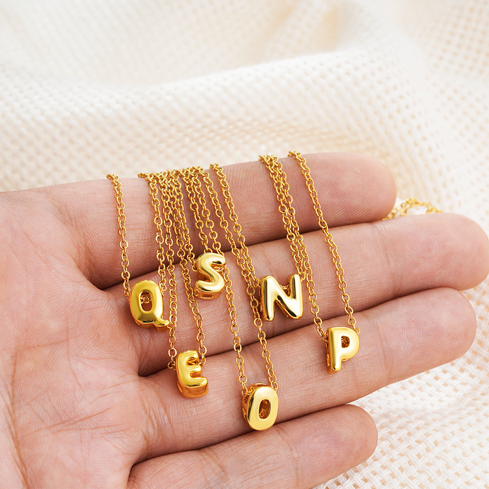 Collier Initiale Personnalisé Acier Inoxydable – Pendentif Lettre Doré
